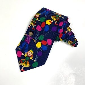 John Hopkins Children's Center Navy Silk Neck Tie Children with Balloons